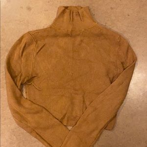 Forever 21 Mustard Cropped Turtleneck